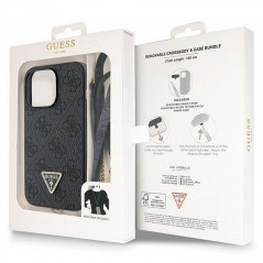 Apple iPhone 13 Pro Coque Guess Metal Logo Starss Crossbody Élégant  Noir