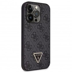 Apple iPhone 14 Pro Max Coque Guess Metal Logo Starss Crossbody Élégant  Noir