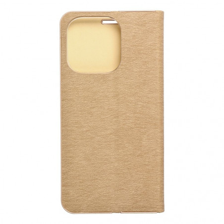 Apple iPhone 15 Pro Portefeuilles LUNA Book Gold Élégant  Or