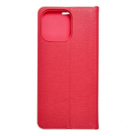 Apple iPhone 15 Pro Max Portefeuilles LUNA Book Gold Élégant  Rouge