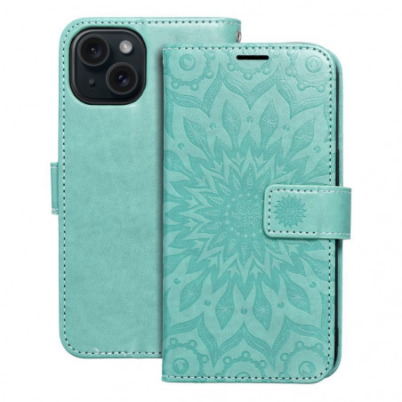 Apple iPhone 15 Portefeuilles MEZZO Book Mandala  Vert