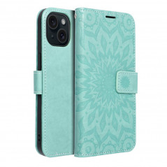 Apple iPhone 15 Portefeuilles MEZZO Book Mandala  Vert