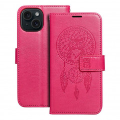 Apple iPhone 15 Portefeuilles MEZZO Book Capteurs de rêve  Magenta