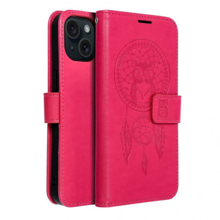 Apple iPhone 15 Portefeuilles MEZZO Book Capteurs de rêve  Magenta