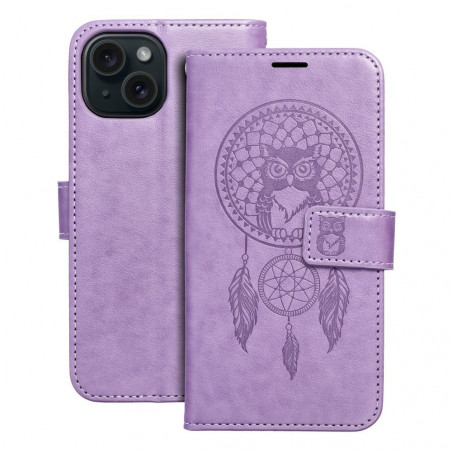 Apple iPhone 15 Portefeuilles MEZZO Book Capteurs de rêve  Violet (Purple)