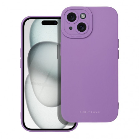 Apple iPhone 15 Coque Roar Luna Monochromatique, Élégant, Un accessoire esthétique  Violet (Violet)