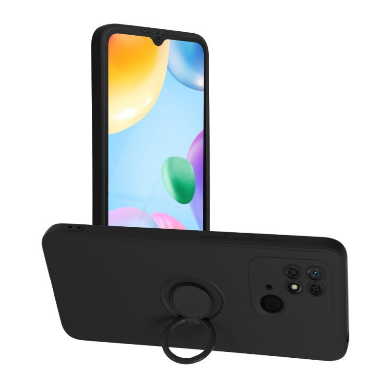 XIAOMI Redmi 10C Coque Silicone ring Noir