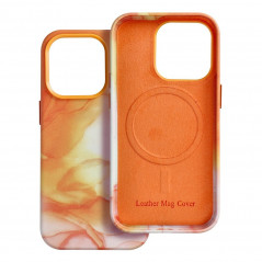 Apple iPhone 14 Pro Coque Leather Mag Cover Élégant  MagSAFE  Éclaboussure d'orange