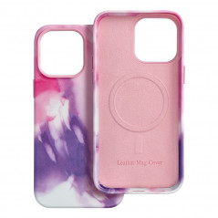 Apple iPhone 14 Pro Max Coque Leather Mag Cover Élégant  MagSAFE  Éclaboussure violette