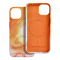 Apple iPhone 14 Coque Leather Mag Cover Élégant  MagSAFE  Éclaboussure d'orange