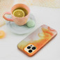 Apple iPhone 13 Coque Leather Mag Cover Élégant  MagSAFE  Éclaboussure d'orange