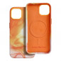 Apple iPhone 13 Coque Leather Mag Cover Élégant  MagSAFE  Éclaboussure d'orange