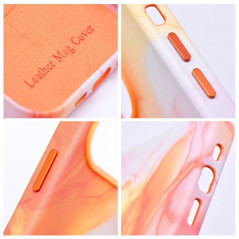 Apple iPhone 13 Coque Leather Mag Cover Élégant  MagSAFE  Éclaboussure d'orange