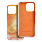 Apple iPhone 13 Pro Max Coque Leather Mag Cover Élégant  MagSAFE  Éclaboussure d'orange