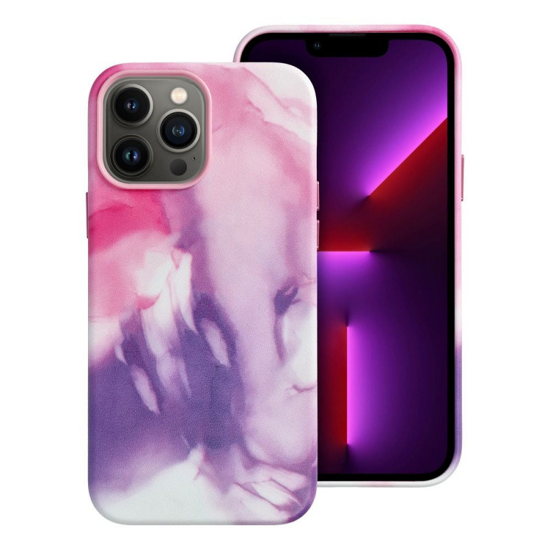 Apple iPhone 13 Pro Max Coque Leather Mag Cover Élégant  MagSAFE  Éclaboussure violette