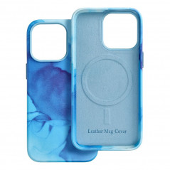 Apple iPhone 13 Pro Coque Leather Mag Cover Élégant  MagSAFE  Éclaboussure bleue