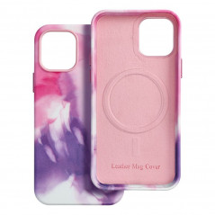 Apple iPhone 12 Coque Leather Mag Cover Élégant  MagSAFE  Éclaboussure violette