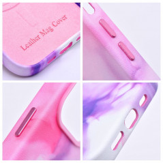 Apple iPhone 12 Coque Leather Mag Cover Élégant  MagSAFE  Éclaboussure violette