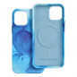 Apple iPhone 12 Coque Leather Mag Cover Élégant  MagSAFE  Éclaboussure bleue