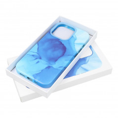 Apple iPhone 12 Coque Leather Mag Cover Élégant  MagSAFE  Éclaboussure bleue
