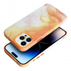 Apple iPhone 12 Pro Max Coque Leather Mag Cover Élégant  MagSAFE  Éclaboussure d'orange