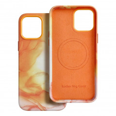 Apple iPhone 12 Pro Max Coque Leather Mag Cover Élégant  MagSAFE  Éclaboussure d'orange