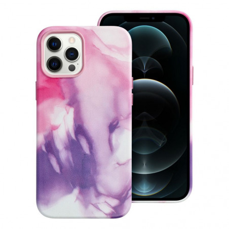 Apple iPhone 12 Pro Max Coque Leather Mag Cover Élégant  MagSAFE  Éclaboussure violette