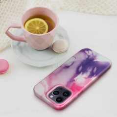 Apple iPhone 12 Pro Max Coque Leather Mag Cover Élégant  MagSAFE  Éclaboussure violette