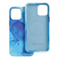Apple iPhone 12 Pro Max Coque Leather Mag Cover Élégant  MagSAFE  Éclaboussure bleue