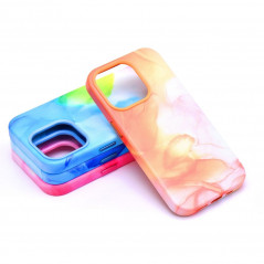 Apple iPhone 12 Pro Coque Leather Mag Cover Élégant  MagSAFE  Éclaboussure d'orange
