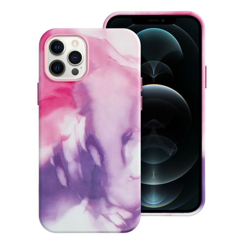 Apple iPhone 12 Pro Coque Leather Mag Cover Élégant  MagSAFE  Éclaboussure violette
