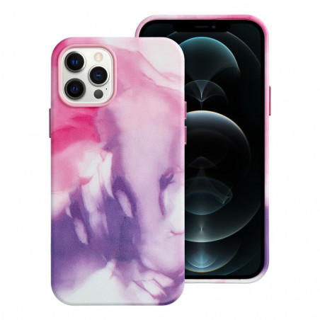 Apple iPhone 12 Pro Coque Leather Mag Cover Élégant  MagSAFE  Éclaboussure violette