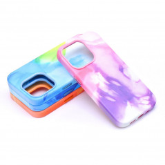 Apple iPhone 12 Pro Coque Leather Mag Cover Élégant  MagSAFE  Éclaboussure violette