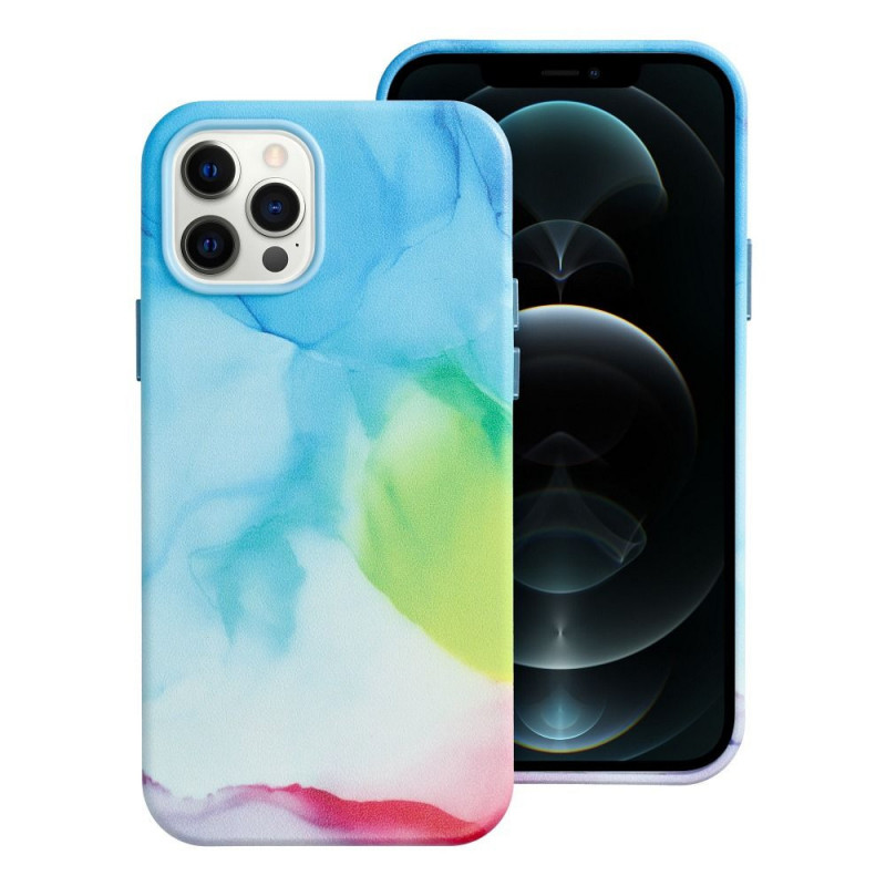 Apple iPhone 12 Pro Coque Leather Mag Cover Élégant  MagSAFE  Tâche de couleur