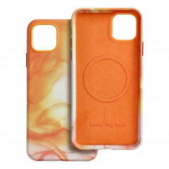 Apple iPhone XS Max Coque Leather Mag Cover Élégant  MagSAFE  Éclaboussure d'orange