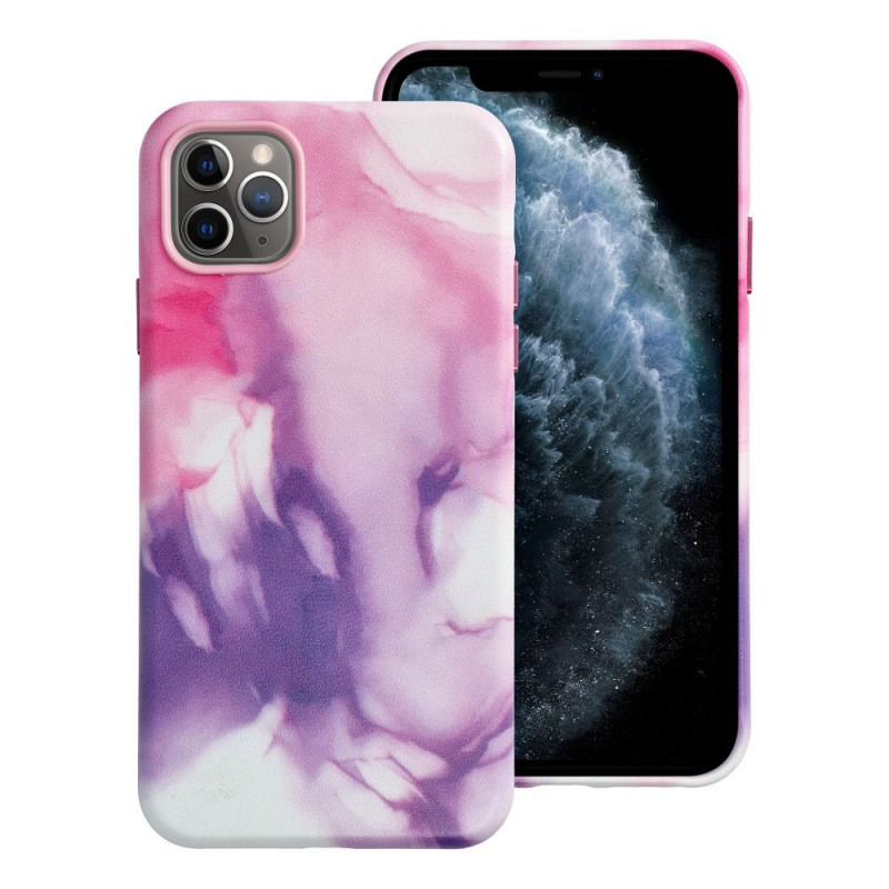 Apple iPhone 11 Pro Max Coque Leather Mag Cover Élégant  MagSAFE  Éclaboussure violette