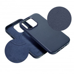 Apple iPhone 13 Coque Leather Mag Cover Élégant  MagSAFE  Bleu indigo