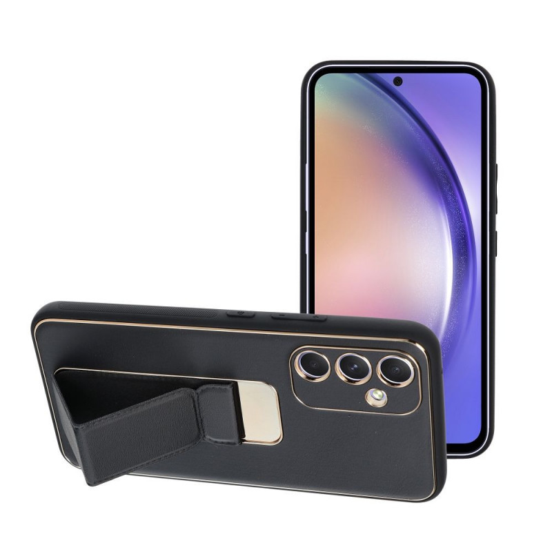 Samsung Galaxy A54 Coque LEATHER Case Kickstand Noir