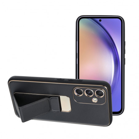 Samsung Galaxy A54 Coque LEATHER Case Kickstand Noir
