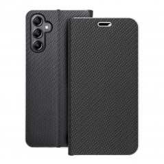 Samsung Galaxy A14 LTE Portefeuilles LUNA Book Carbon Fibre de carbone, Élégant  Noir