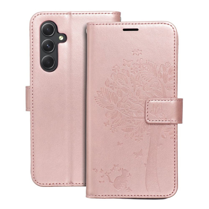 Samsung Galaxy A54 Portefeuilles MEZZO Book Arbre  Or rose