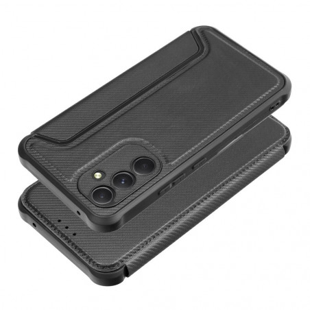 Samsung Galaxy A54 Portefeuilles Razor Book Fibre de carbone, Modèle de carbone  Noir