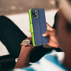 Oppo A17 Portefeuilles Fancy Book Marine / Citron vert