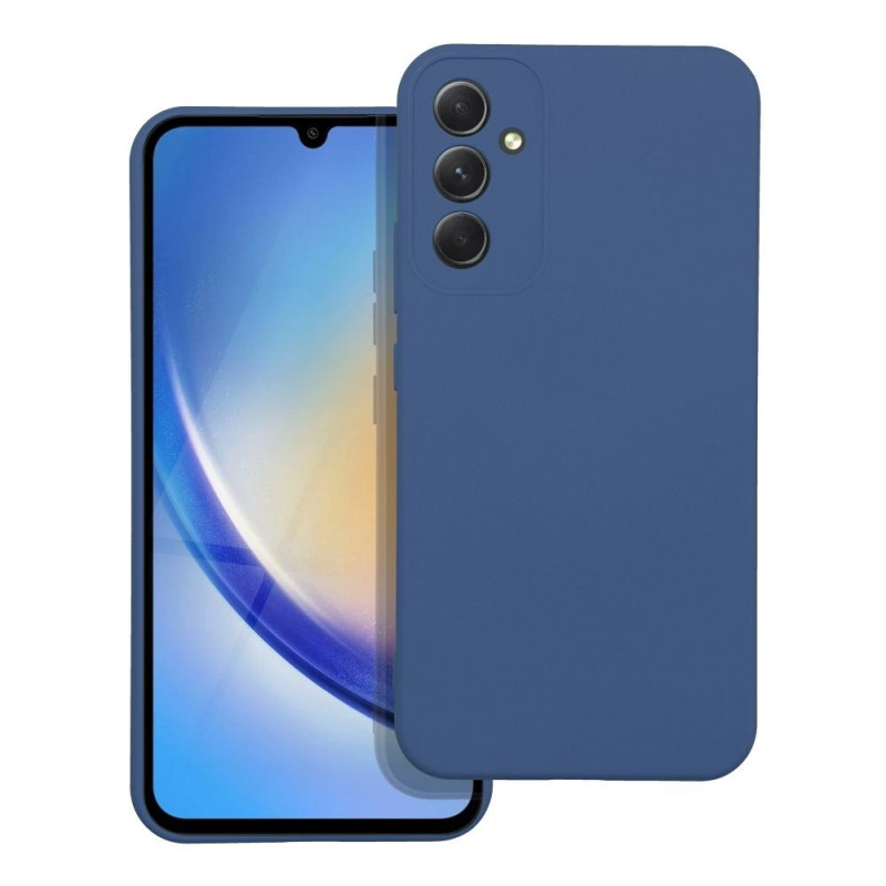 Samsung Galaxy A34 Coque Silicone Élégant  Bleu