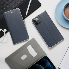 Samsung Galaxy A34 Portefeuilles LUNA Book Carbon Fibre de carbone, Élégant  Bleu