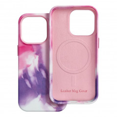 Apple iPhone 14 Pro Coque Leather Mag Cover Élégant  MagSAFE  Éclaboussure violette