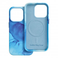 Apple iPhone 14 Pro Coque Leather Mag Cover Élégant  MagSAFE  Éclaboussure bleue