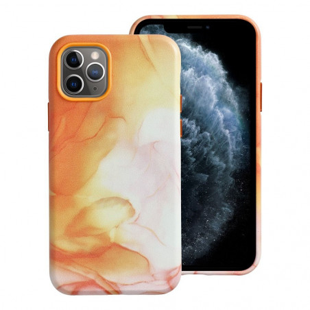 Apple iPhone 11 Pro Coque Leather Mag Cover Élégant  MagSAFE  Éclaboussure d'orange