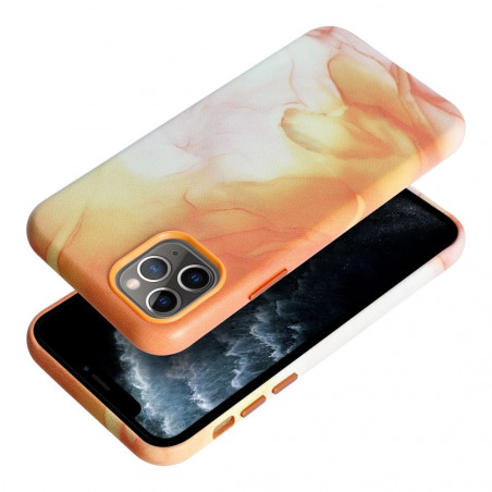 Apple iPhone 11 Pro Coque Leather Mag Cover Élégant  MagSAFE  Éclaboussure d'orange