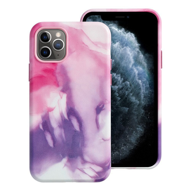 Apple iPhone 11 Pro Coque Leather Mag Cover Élégant  MagSAFE  Éclaboussure violette